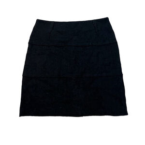 KENAR Wool Blend Black Knee Length Mid Rise Skirt L